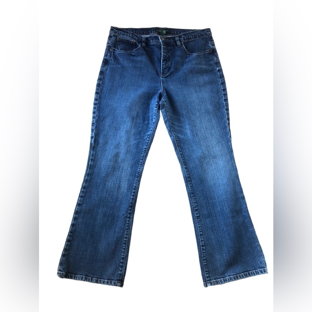 LRL Lauren Ralph Lauren Classic Boot Cut Jean 14X30 Stretch Med Wash High Rise
